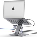 Laptop Docking Station for MacBook Pro/Air/Dell/HP/Surface HC 11-in-1 USB C Hub 360°Rotatable Laptop Stand with USB Hub 4K HDMI USB 3.0 PD100W 3.5mm Audio Jack RJ 45 TF/SD Reader Universal Laptop Dock