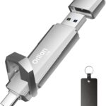 1TB External Portable SSD USB Solid State Drive Up to 1000MB/s USB 3.2 Gen 2 Dual Drive Type C + USB A Solid State Thumb Drive for Phone/Android Laptops/Windows/Mac, Silver