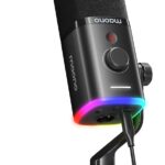 MAONO USB/XLR Dynamic Microphone for Gaming Streaming,Computer PC Microphone with Software-RGB, Mute Button, 48kHz/24bit Podcasting Desktop Mic for YouTube Video Recording PD100X