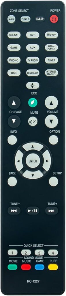 RC-1227 Replacement Remote Control Commander Compatible with Denon AV Receiver AVR-S750H AVR-X1600H AVR-X1500H AVR-S740H AVR-X1500HOM AVR-X1600H DAB AVR-X1700H Home Theater System