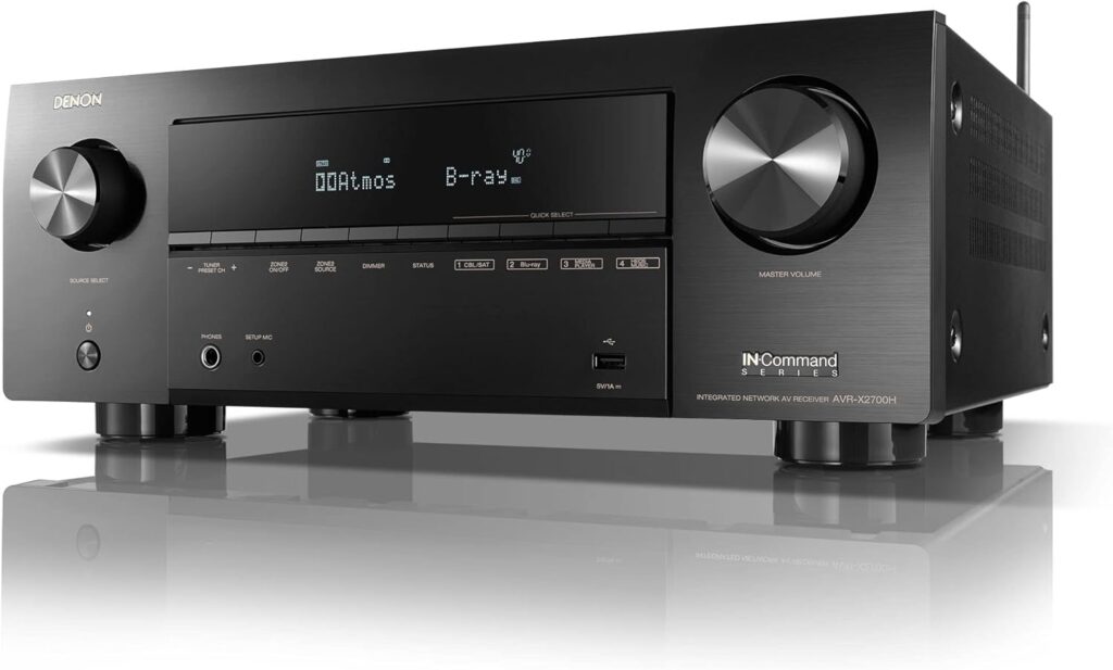 Denon AVR-X2700H 8K Ultra HD 7.2 Channel (95 Watt X 7) AV Receiver – Built for Gaming, Music Streaming, 3D Audio & Video, Alexa + HEOS
