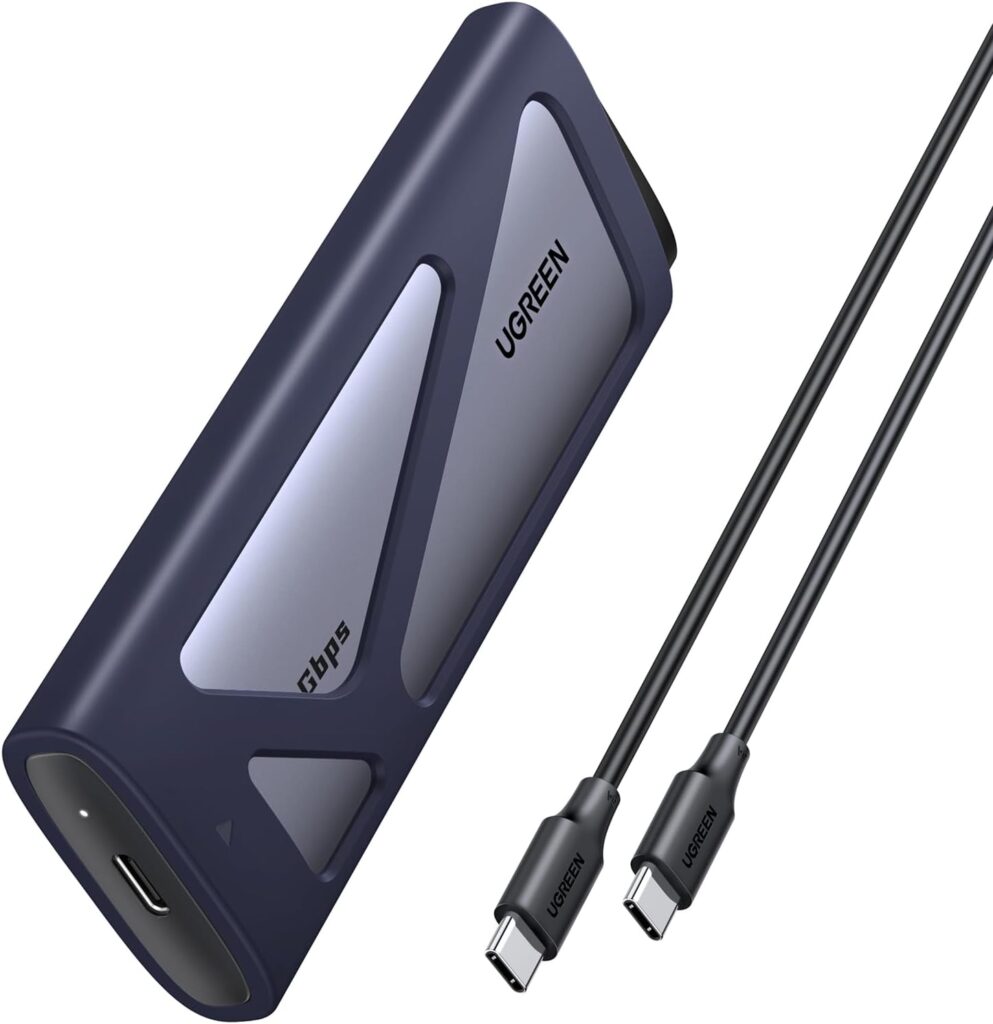 UGREEN 20Gbps M.2 NVMe SATA SSD Enclosure, 8TB USB C External NVMe M.2 Enclosure Compatible with USB 3.2 Gen2*2 Support UASP Trim for M/B+M Key SSD in Size of 2230/2242/2260/2280