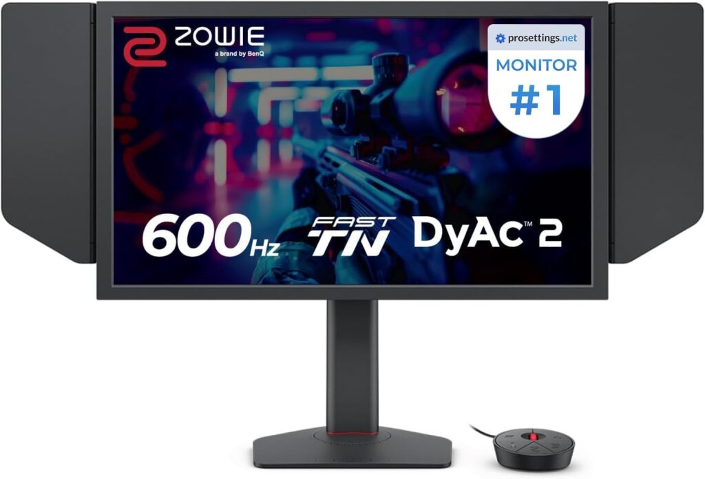 BenQ Zowie XL2586X+ 24.1 New Fast TN 600Hz Gaming Monitor, DyAc 2, 1080p, Auto Game Mode by XL Setting to Share, Height Adjustment Powered by Industrial-Grade Bearing Design, S Switch, Shielding Hood