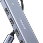 UGREEN USB C to USB A Hub with 4 USB 3.0 for Laptop, MacBook Pro/Air, Mac mini M4, iMac, iPad Pro, Chromebook, Dell XPS, Galaxy S23, and More, 0.5FT
