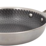 universal 9.4-Inch Tri-Ply Stainless Steel Fry Pan + Glass Lid, Non-Stick Surface for Healthier Cooking, Compatible with All Cooktops & Oven Safe – Durable, Versatile Skillet for Every Meal