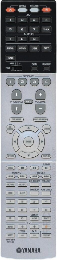 Yamaha RAV559 AV Receiver Remote Control for RX-A2070, RX-A2070BL (ZW91700)