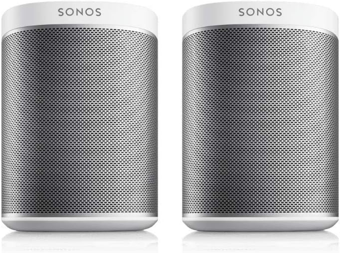 Sonos Play:1 2-Room Wireless Smart Speakers for Streaming Music – Starter Set Bundle (White), Compatible with Alexa (Renewed)