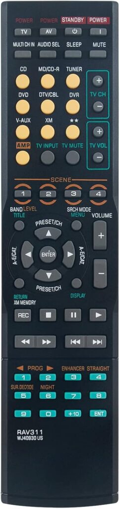 RAV311 WJ40930 US Replacement Remote Control Commander fit for Yamaha Audio Video AV Receiver RX-V361 RXV361 RX-V361BL RXV361BL
