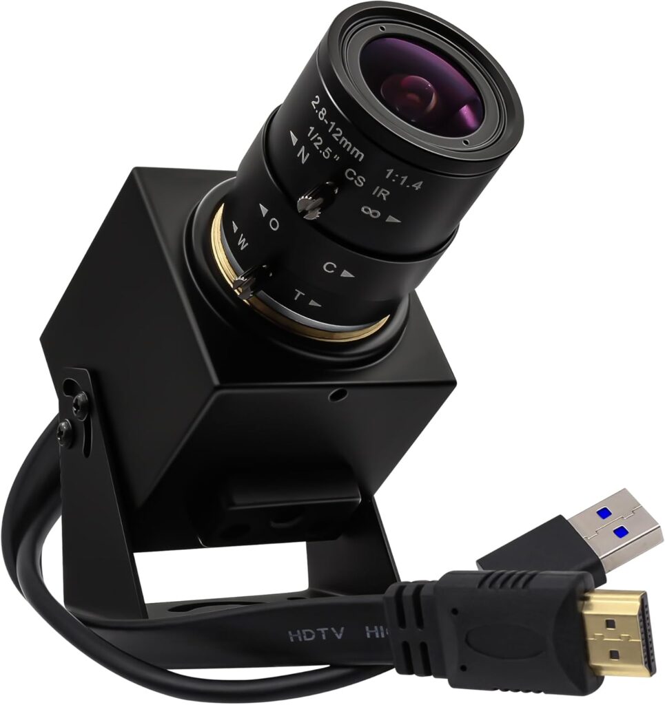 SVPRO 4K 60fps USB Camera with 2.8-12mm Manual Zoom Lens, HDMI/USB3.0 Dual Output, H.264/MJPEG, 4X Optical Zoom Webcam for PC, Mac, Raspberry Pi, Live Streaming, Video Conferencing, TV Monitor