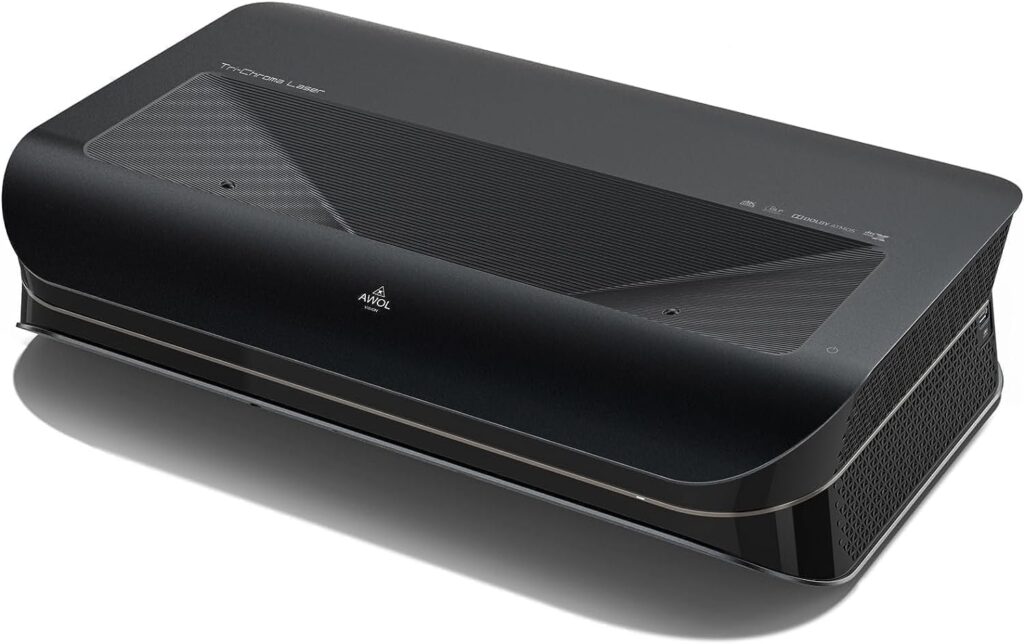 AWOL VISION LTV-3000 Pro 4K 3D Ultra Short Throw Triple Laser Projector, Dolby Vision & Atmos, HDR10+, 150″ UST Laser TV Home Theater Projector