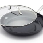 GreenPan Chatham Black Prime Midnight Hard Anodized Healthy Ceramic Nonstick, 12″ Frying Pan Skillet with Lid, PFAS-Free, Dishwasher Safe, Oven Safe, Black
