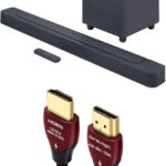 JBL BAR-500 5.1ch Soundbar and Subwoofer with MultiBeam and Dolby Atmos and a WireLogic Ruby 8ft Ultra High Speed 4K-8K-10K HDMI Cable w/UHD, HDR, VRR & eARC (2022)