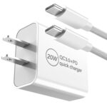 PD 20W Fast Charger Compatible with Meta Quest 3 3S VR Headset, Dual Port USB Wall Charger + Type C Power Cord for Oculus Quest 2 Headset Accessories, 6.6Ft C to C Charging Cable White