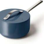 Caraway Nonstick Ceramic Sauce Pan with Lid (3 qt) – Non Toxic, PTFE & PFOA Free – Oven Safe & Compatible with All Stovetops (Gas, Electric & Induction) – Navy