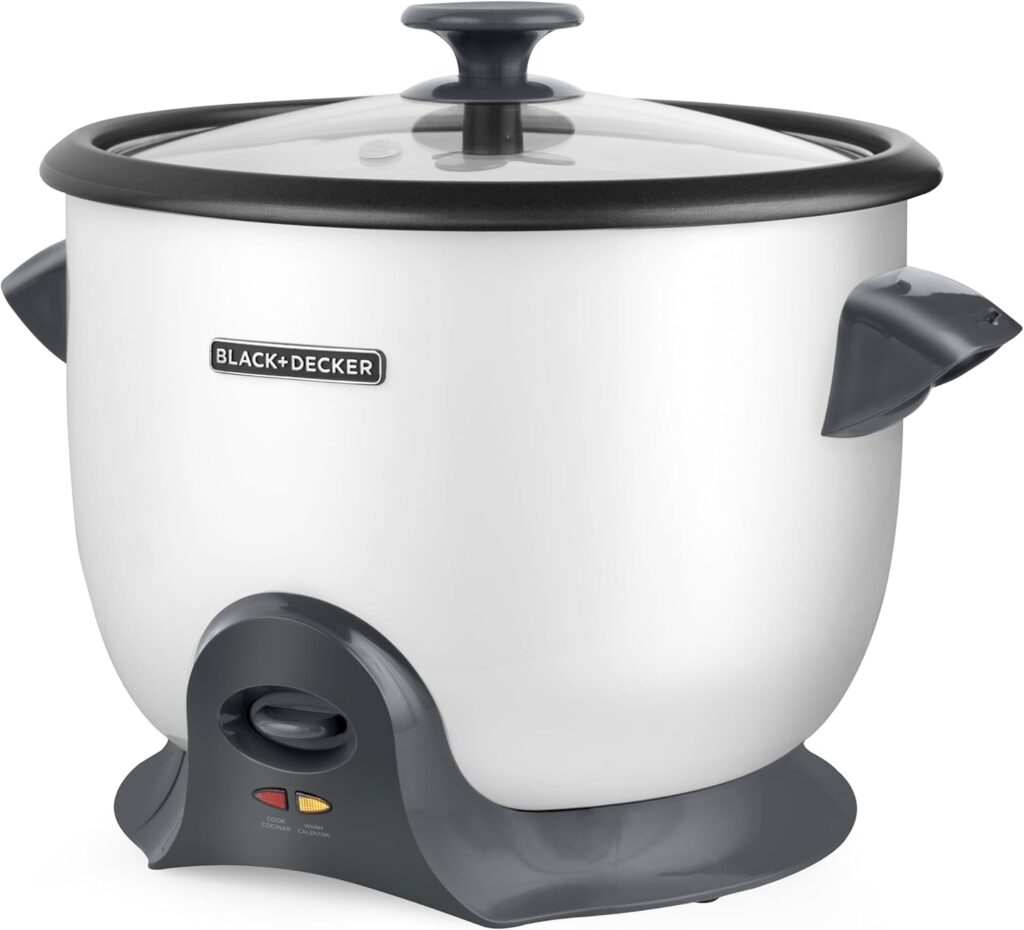 Black + Decker Duraglide RC620W 20-Cup Multi Use Rice Cooker, White