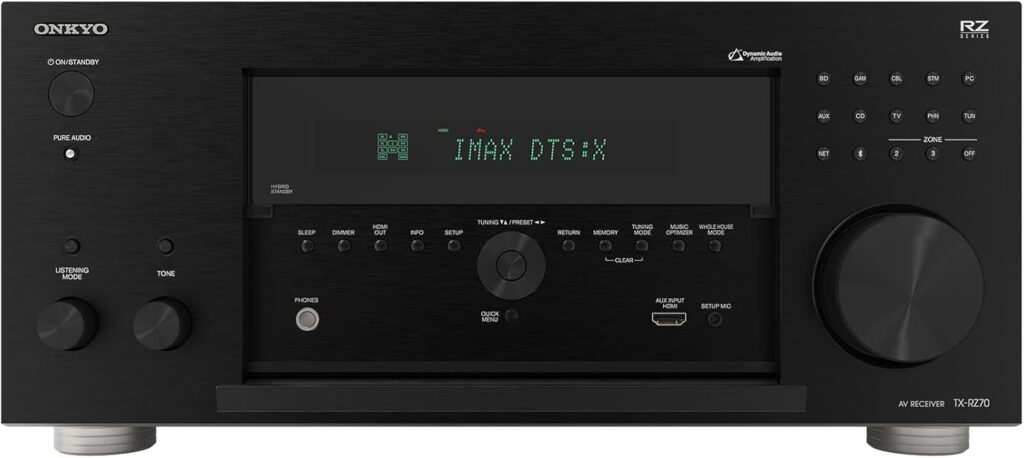 Onkyo TX-RZ70 11.2-Channel Home theater Receiver with Dirac Live, Wi-Fi, Bluetooth, Apple AirPlay & THX Certified (Renewed)