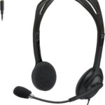 Logitech H111 Wired Headset, Stereo Headphones with Noise-Cancelling Microphone, 3.5 mm Audio Jack, PC/Mac/Laptop/Smartphone/Tablet – Black