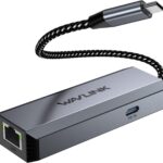 WAVLINK USB-C to Ethernet Adapter with 95W PD – 5Gbps High-Speed, Driver-Free Type-C to RJ45 Ethernet LAN Network Adapter Thunderbolt 5/4/3 Compatible for MacBook Pro/Air, iPad Pro, Dell XPS