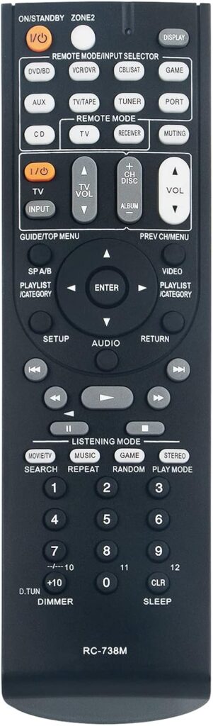 RC-738M Replacement Remote Control Commander fit for Onkyo AV Surround Home Theater Receiver TX-SR607 HT-S7200 HT-RC160 TX-SR607B TXSR607 HTS7200 HTRC160 TXSR607B