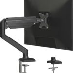 suptek Single Monitor Arm Mount for 13-32 inch, Adjustable Gas Spring Monitor Arm Desk Mount Stand for 4.4-19.8lbs, with VESA Mount 75×75/100x100mm