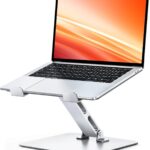 Adjustable Ergonomic Laptop Stand for Desk, Foldable Computer Stand, Stable Aluminum Lectern Notebook Riser & Portable Laptop Holder Mount Compatible with 10-16″ MacBook Pro/Air, Dell, HP