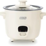 DASH Mini Rice Cooker Steamer with Removable Nonstick Pot, Keep Warm Function & Recipe Guide, .5 Quart, for Soups, Stews, Grains & Oatmeal – Cream