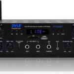 Pyle Bluetooth Home Audio Amplifier – 6 Channel Stereo Receiver Amp, 600 Watt Power, Commercial or Karaoke with Mic Talkover, Headphone Jack, 1/4” Microphone In, USB SD AUX RCA FM Radio