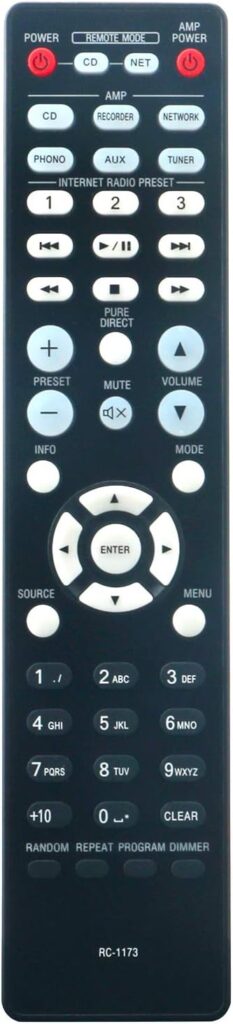 New RC-1173 RC1173 Replacement Remote Control fit for Denon Integrated Stereo Amplifier PMA-720AE PMA-520AE PMA720AE PMA520AE