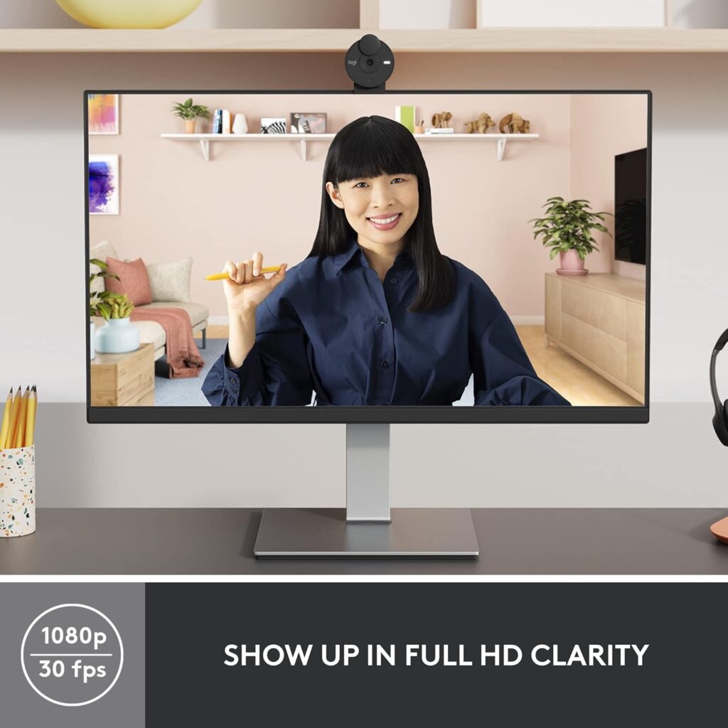 Logitech Brio 1080P Full HD Webcam (960-001593) – Graphite (Renewed)