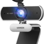 UGREEN Full HD 1080P Webcam with Microphone, 2 Noise-Canceling Mics, 85° Fov & Fixed Focus, Plug and Play, Auto Light Correction, Privacy Cover PC Camera for Zoom/Skype/Teams, Switch 2, Silver Gray