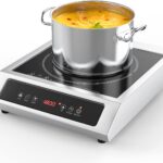 1800W Commercial Induction Cooktop, 120V Stainless Steel Electric Countertop Burner with Digital Touch Panel, 3-Hour Timer – Portable Hot Plate for Restaurant, RV or Food Truck