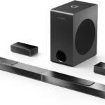 ULTIMEA 5.1.2 Dolby Atmos Home Theater System, Wireless Soundbar with 8″ Subwoofer & Upward-Firing Speakers, 2025 Upgraded Surround Sound for TV with 4K HDR, Nova S80