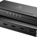 8K HDMI Splitter 1 in 4 Out, 1×4 Duplicate/Mirror Screens, HDMI 2.1, 8K@60Hz, 4K@240Hz (DSC), 4K@120Hz, Auto Downscaling, 48Gbps, HDCP 2.3, Compatible with Xbox, PS5, Blu-ray Player