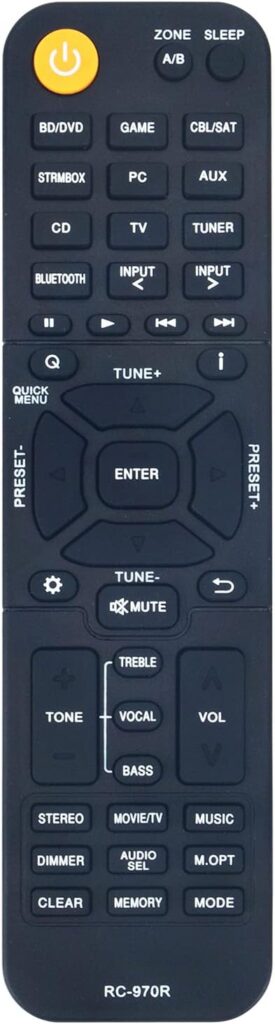 RC-970R Replacement Remote Control Applicable for Onkyo AV Receiver TX-SR393 TX-SR494 HT-R398 HT-S3910 TXSR393 TXSR494 HTR398 HTS3910
