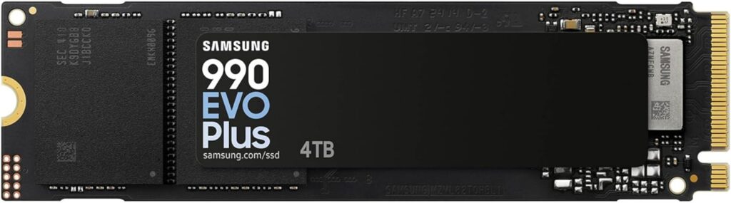 Samsung 990 EVO Plus SSD 4TB, PCIe Gen 4×4 | Gen 5×2 M.2, Speeds Up-to 7,250 MB/s, Upgrade Storage for PC/Laptops, HMB Technology and Intelligent Turbowrite 2.0, (MZ-V9S4T0B/AM)