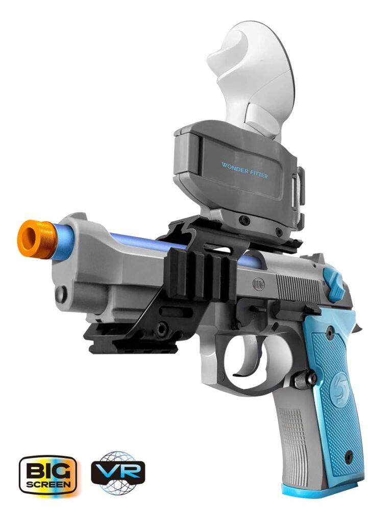 WonderFitter M9 VR Pistol Controller for Meta Quest 2/3/3S SteamVR HTC Vive PICO Realistic Shooting Simulator with Recoil Trigger Pull Detachable Magazine FPS Gun Accessory for Pavlov Onward Half-Life