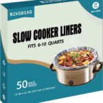 Slow Cooker Liners, 50 Cooking Bags, Oversized Disposable Pot Liner Plastic Bags for 6QT to 10QT Slow Cookers, 14 in. x 22 in.
