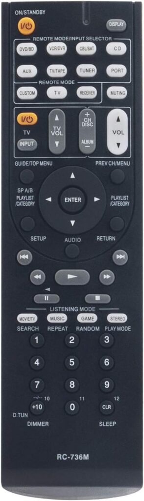 RC-736M Replacement Remote Control fit for Onkyo Home Theater System HT-S5200 HT-R570 HTP-570 HTS5200B HT-S5200S SKF-570L SKF-570R SKC-570 UP-A1L SKR-570L SKB-570R SKR-570R SKB-570L SKW-570
