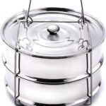 Stackable Steamer Insert Pans- Instant Pot Accessories 6 Qt-2 Silicone handle & Interchangeable Lids–Pressure Cooker Accessories- Pot in Pot for Baking,Lasagna,food steamer,Reheat Multiple Dishes