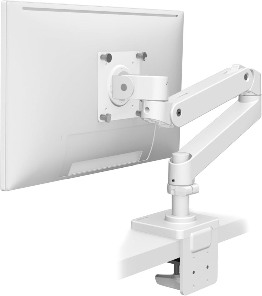 Ergotron – Upgraded LX Pro Premium Monitor Arm, Single Monitor Desk Mount – fits Flat Curved Ultrawide Computer Monitors up to 34 Inches, 4 to 22 lbs, VESA 75x75mm or 100x100mm – White
