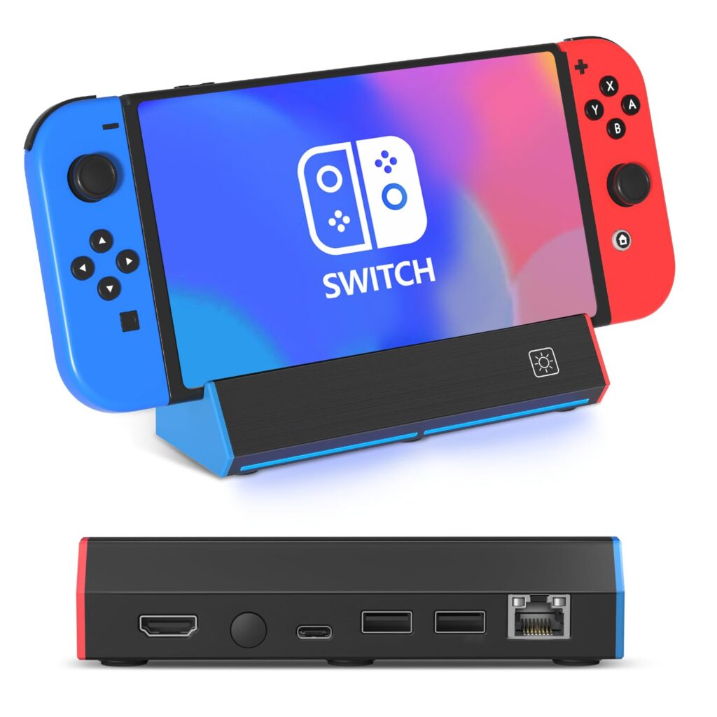 𝑹𝒂𝒑𝒆𝒍𝒍 TV Dock Station for Nintendo Switch with ethernet, with HDMI Output/USB 3.0 Port for Nintendo Switch Dock (Not Include HDMI Cable and AC Adapter)