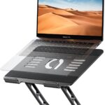 Lamicall Adjustable Laptop Stand for Desk – 360 Rotating Base Ergonomic Computer Stand, Aluminum Laptop Riser Foldable Protable for Office Home fits MacBook Air Pro, Dell, HP (10-17.3”) – Black