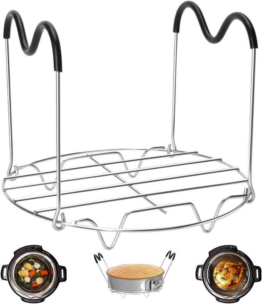 Steamer Rack Trivet with Handles Compatible with Instant Pot Accessories 6 Qt 8 Quart, Pressure Cooker Trivet Wire Steam Rack, Great for Lifting out Whatever Delicious Meats & Veggies You Cook