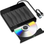 External Blu Ray Drive ，Blu Ray Burner External USB 3.0 Type-C BD/DVD/CD Writer， Support 4K Playback & 50GB BDXL Discs， Plug and Play for PC， Mac， Linux Laptop Desktop Computer