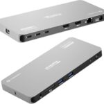Plugable Thunderbolt 4 Dock for Quad Monitors 100W, Thunderbolt Docking Station Connects up to Four 4K Monitors for Windows and Mac Laptops, 2x HDMI, 4x Thunderbolt 4/USB C, Driver Required TBT-6950PD