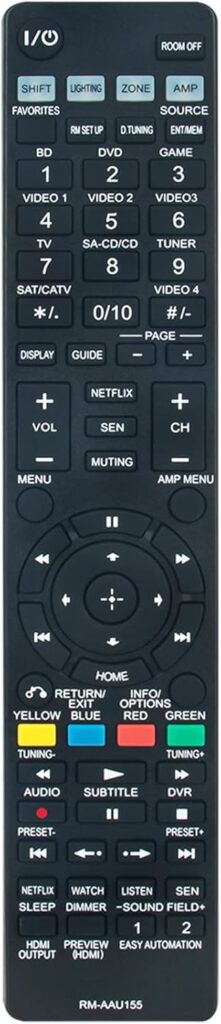 RM-AAU155 Replace Remote Control Work for Sony STR-DA2800ES 7.2 Channel 4K AV Receiver