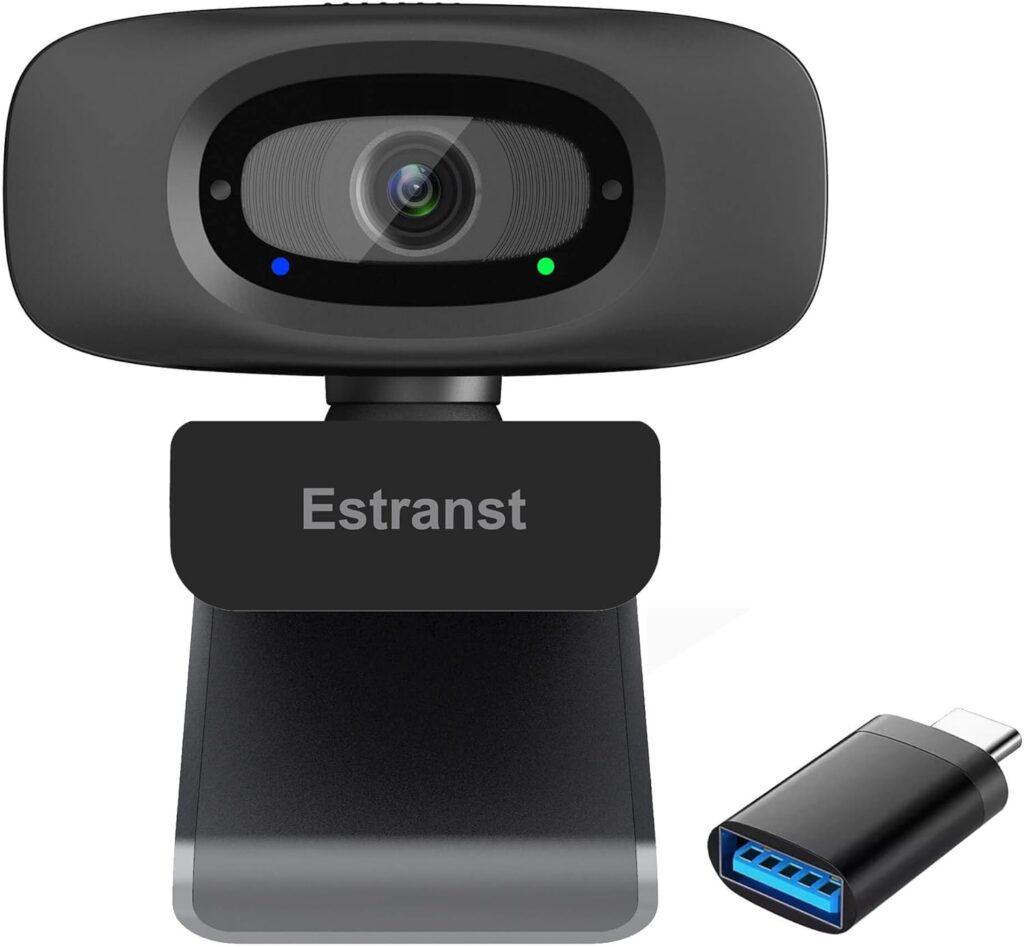 1080P Webcam for PC Laptop MacBook Computer Desktop, with Microphone & Privacy Cover & USB C Adapter