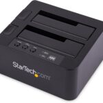 StarTech.com Standalone Hard Drive Duplicator, External Dual Bay USB 3.0 (5 Gbps) / eSATA to 2.5/3.5″ SATA III HDD/SSD Cloner/Copier, Hard Disk Docking Station, Cloning/Recovery (SDOCK2U33RE),Black