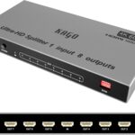 KAGO HDMI Splitter -1 in 8 Out TV Splitters Premium Quality High Resolutions Support HDMI 2.0, HDCP 2.2, 18 Gbps 4K@60Hz 2k@120Hz 36-Bit Deep Color UltraHD,Plug&Play