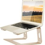 Orionstar Laptop Stand Aluminum Laptop Riser Compatible with Mac MacBook Air Pro 10 to 15.6 Inch Notebook Computer, Ergonomic Elevator Holder (Gold)